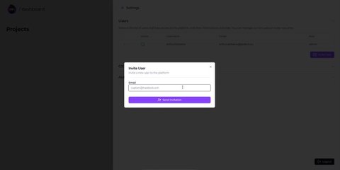 Image of the invite user button