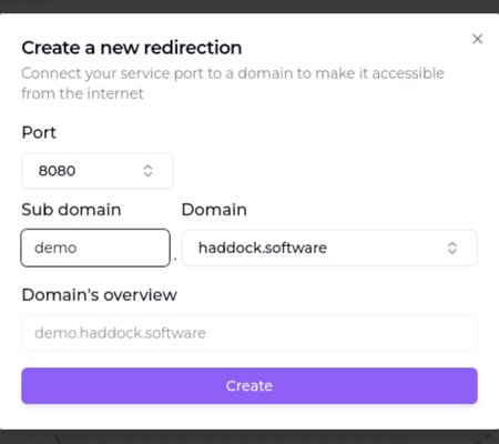 Image of the redirection panel